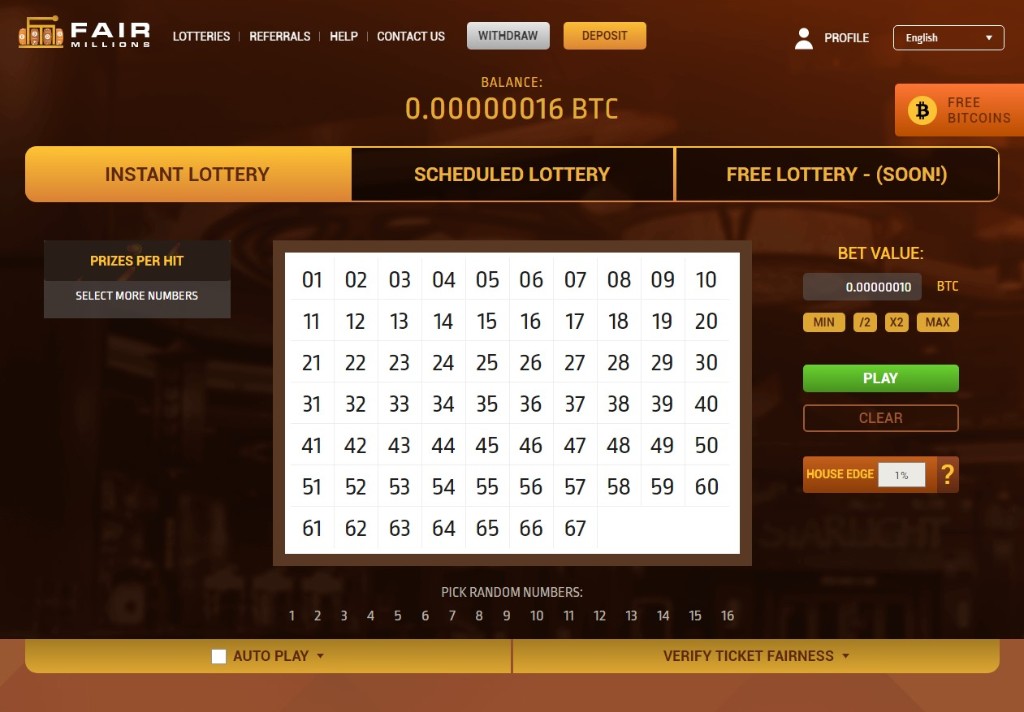 Bitcoin Loteria Fairmillions